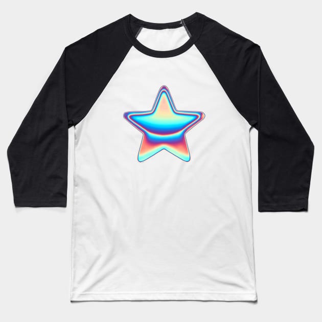 Classic Holographic Star Baseball T-Shirt by dinaaaaaah